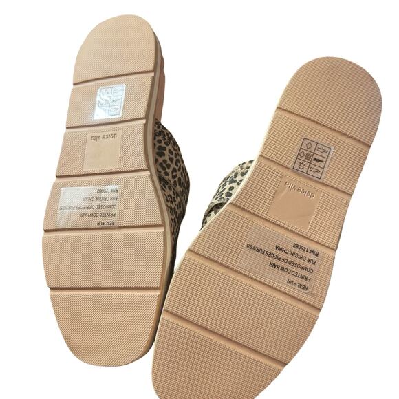 DOLCE VITA Women's Leopard Crochet Verna Wedge Slip On Leather Mules Size 8 NWOB - Picture 5 of 10